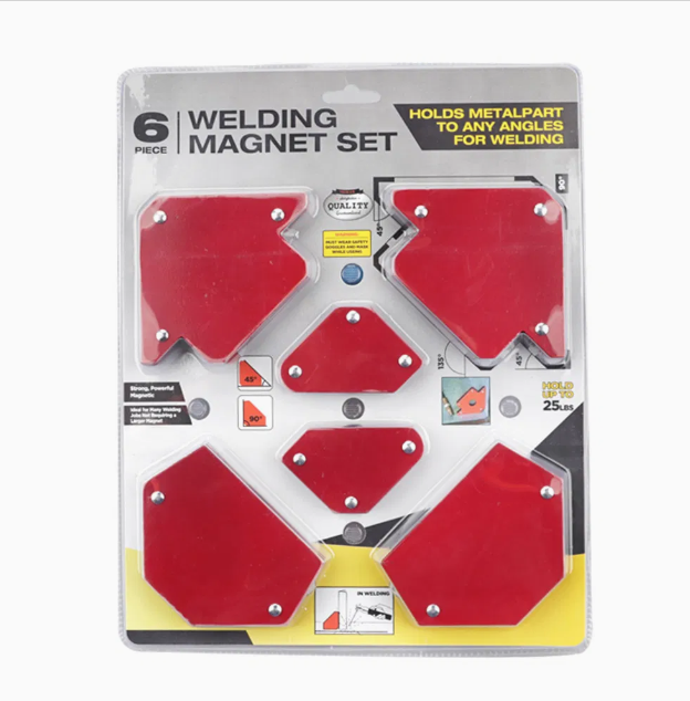 6 парчиња магнетни држачи за заварување, повеќеаголни лемни стрелки, магнетен фиксатор за заварување
